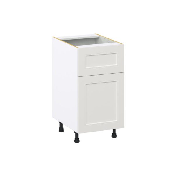 Wisteria Painted Light Gray Recessed Assembled Base Cabinet with 1 Door and 10 in. Drawer (18 in. W x 34.5 in. H x 24 in. D)