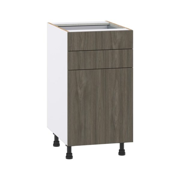 Cordyline Textured Slab Walnut Assembled Base Cabinet with 1 Door and Two 5 in. Drawers (18 in. W x 34.5 in. H x 24 in. D)