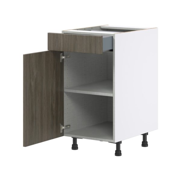 Cordyline Textured Slab Walnut Assembled Base Cabinet with 1 Door and 1 Drawer (18 in. W x 34.5 in. H x 24 in. D)