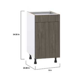 Cordyline Textured Slab Walnut Assembled Base Cabinet with 1 Door and 1 Drawer (18 in. W x 34.5 in. H x 24 in. D)