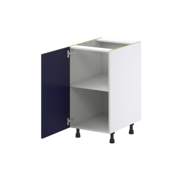 Camellia Painted Midnight Blue Recessed Assembled Base Cabinet with a Full High Door (18 in. W x 34.5 in. H x 24 in. D)