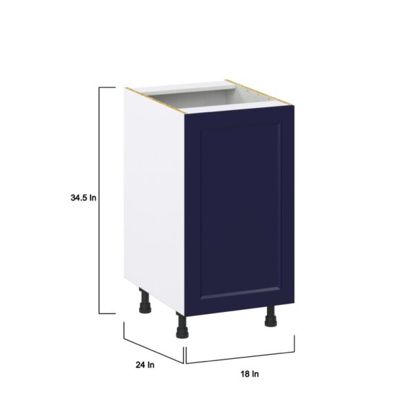 Camellia Painted Midnight Blue Recessed Assembled Base Cabinet with a Full High Door (18 in. W x 34.5 in. H x 24 in. D)