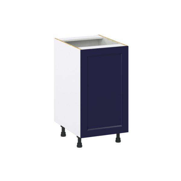 Camellia Painted Midnight Blue Recessed Assembled Base Cabinet with a Full High Door (18 in. W x 34.5 in. H x 24 in. D)