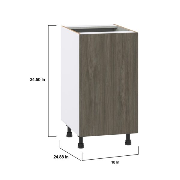 Cordyline Textured Slab Walnut Assembled Base Cabinet with a Full High Door (18 in. W x 34.5 in. H x 24 in. D)