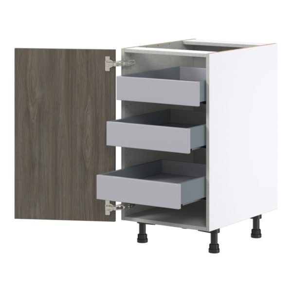 Cordyline Textured Slab Walnut Assembled Base Cabinet with a Full High Door and 3 Inner Drawers (18 in. W x 34.5 in. H x 24 in. D)