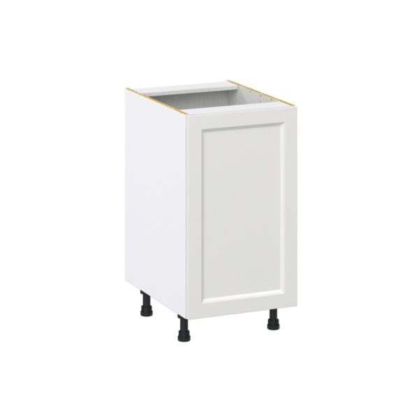 Magnolia Painted Bright White Recessed Assembled Base Cabinet with a Full High Door and 3 Inner Drawers (18 in. W x 34.5 in. H x 24 in. D)