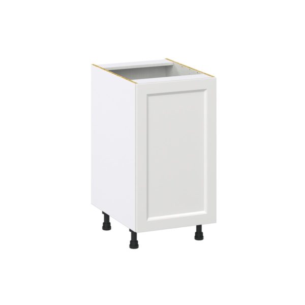 Magnolia Painted Bright White Recessed Assembled Base Cabinet with a Full High Door (18 in. W x 34.5 in. H x 24 in. D)