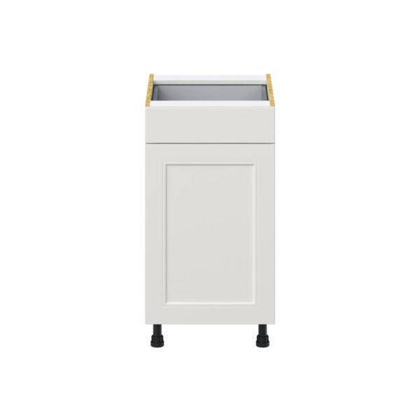 Wisteria Painted Light Gray Recessed Assembled Base Cabinet with 1 Door and 1 Drawer (18 in. W x 34.5 in. H x 24 in. D)