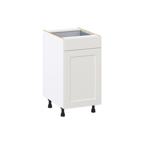 Wisteria Painted Light Gray Recessed Assembled Base Cabinet with 1 Door and 1 Drawer (18 in. W x 34.5 in. H x 24 in. D)