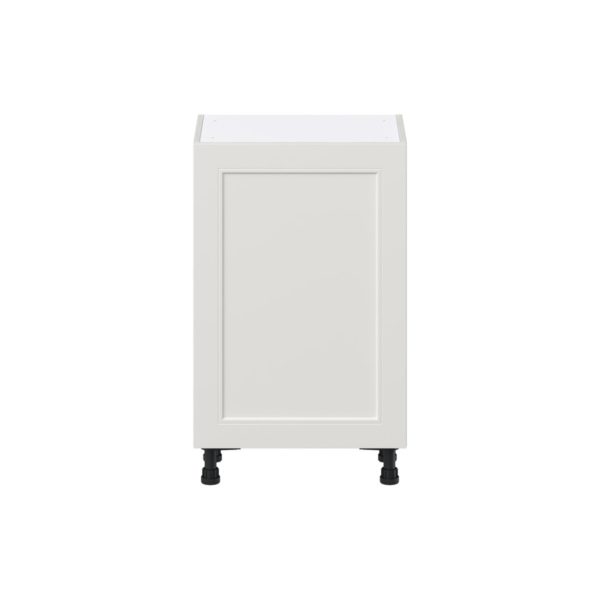 Wisteria Painted Light Gray Recessed Assembled Shallow Base Cabinet with a Full High Door (21 in. W x 34.5 in. H x 14 in. D)