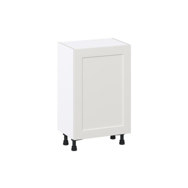 Wisteria Painted Light Gray Recessed Assembled Shallow Base Cabinet with a Full High Door (21 in. W x 34.5 in. H x 14 in. D)