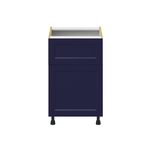 Camellia Painted Midnight Blue Recessed Assembled Base Cabinet with 1 Door and a 10 in. Drawer (21 in. W X 34.5 in. H X 24 in. D)