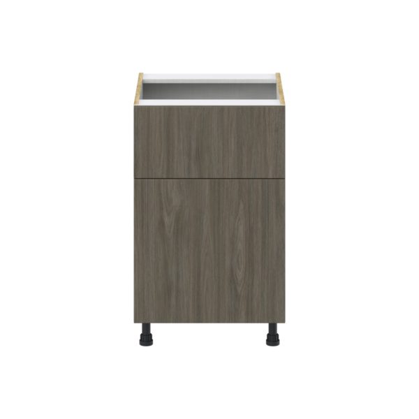 Cordyline Textured Slab Walnut Assembled Base Cabinet with 1 Door and a 10 in. Drawer (21 in. W X 34.5 in. H X 24 in. D)