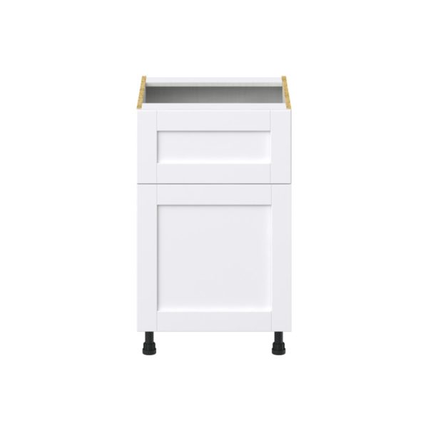 Dahlia Bright White  Shaker Assembled Base Cabinet with 1 Door and a 10 in. Drawer (21 in. W X 34.5 in. H X 24 in. D)