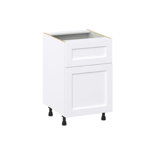 Dahlia Bright White  Shaker Assembled Base Cabinet with 1 Door and a 10 in. Drawer (21 in. W X 34.5 in. H X 24 in. D)