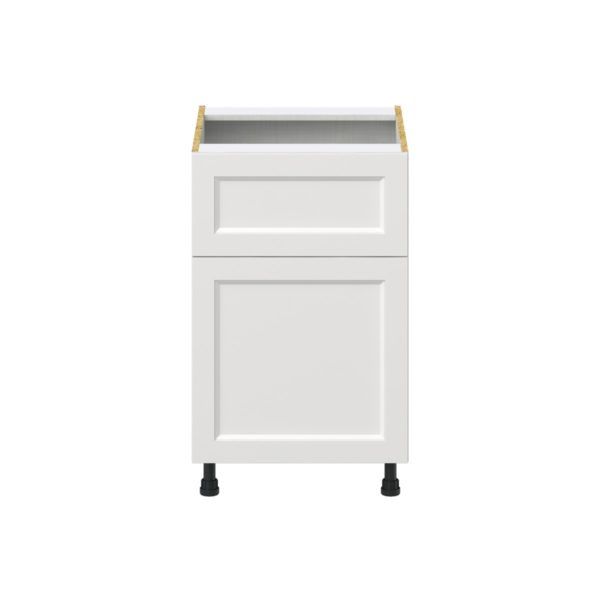 Magnolia Painted Bright White Recessed Assembled Base Cabinet with 1 Door and a 10 in. Drawer (21 in. W X 34.5 in. H X 24 in. D)