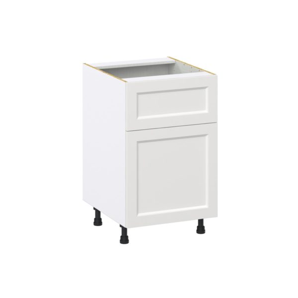 Magnolia Painted Bright White Recessed Assembled Base Cabinet with 1 Door and a 10 in. Drawer (21 in. W X 34.5 in. H X 24 in. D)