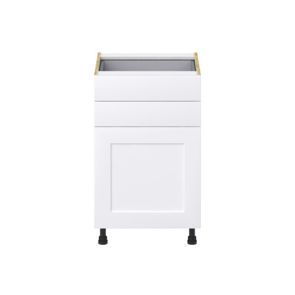 Jasmine Painted Warm White  Shaker Assembled Base Cabinet with 1 Door and Two 5 in. Drawers (21 in. W X 34.5 in. H X 24 in. D)