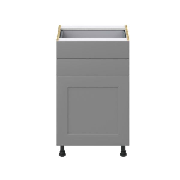 Willow Painted Slate Gray  Shaker Assembled Base Cabinet with 1 Door and Two 5 in. Drawers (21 in. W X 34.5 in. H X 24 in. D)