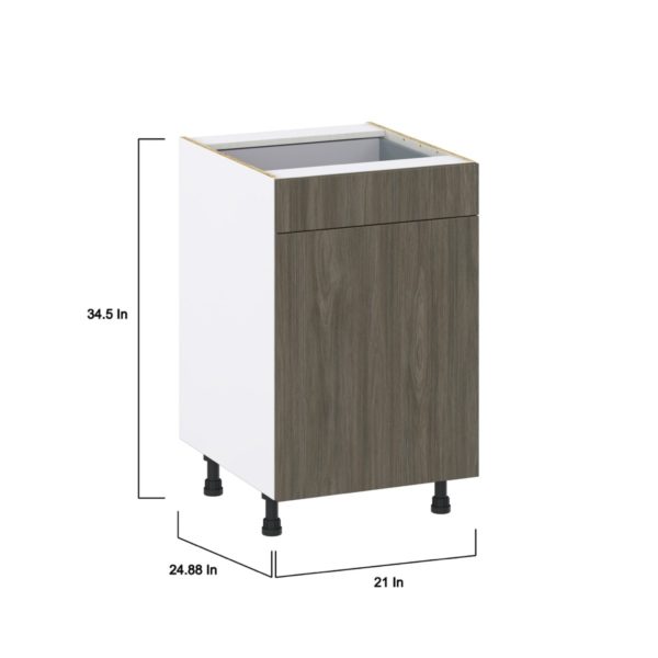 Cordyline Textured Slab Walnut Assembled Base Cabinet with a Door and a Drawer (21 in. W X 34.5 in. H X 24 in. D)