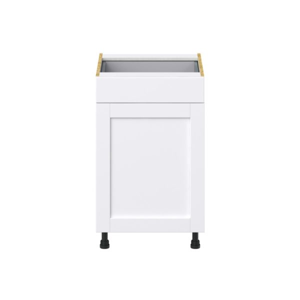 Dahlia Bright White  Shaker Assembled Base Cabinet with a Door and a Drawer (21 in. W X 34.5 in. H X 24 in. D)