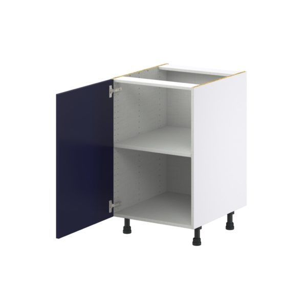 Camellia Painted Midnight Blue Recessed Assembled Base Cabinet with a Full High Door (21 in. W x 34.5 in. H x 24 in. D)