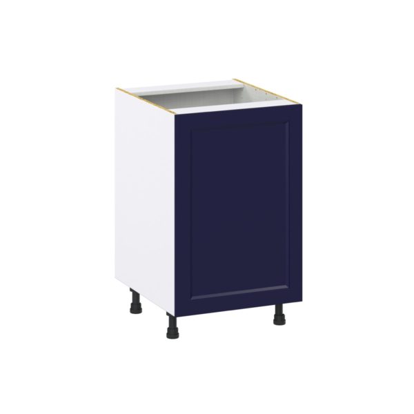 Camellia Painted Midnight Blue Recessed Assembled Base Cabinet with a Full High Door (21 in. W x 34.5 in. H x 24 in. D)