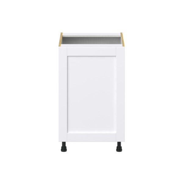 Dahlia Bright White  Shaker Assembled Base Cabinet with 1 Full High Door and 3 Inner Drawers (21 in. W X 34.5 in. H X 24 in. D)