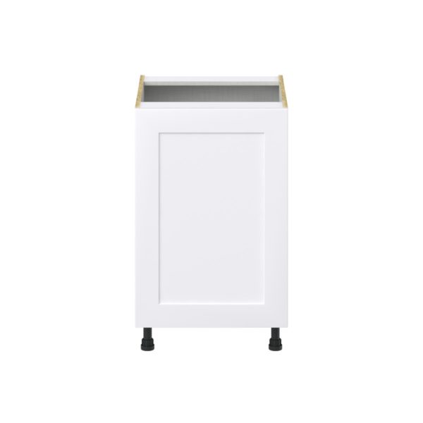 Jasmine Painted Warm White  Shaker Assembled Base Cabinet with 1 Full High Door and 3 Inner Drawers (21 in. W X 34.5 in. H X 24 in. D)