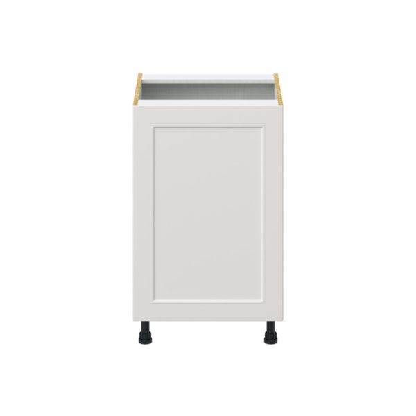 Wisteria Painted Light Gray Recessed Assembled Base Cabinet with 1 Full High Door and 3 Inner Drawers (21 in. W X 34.5 in. H X 24 in. D)