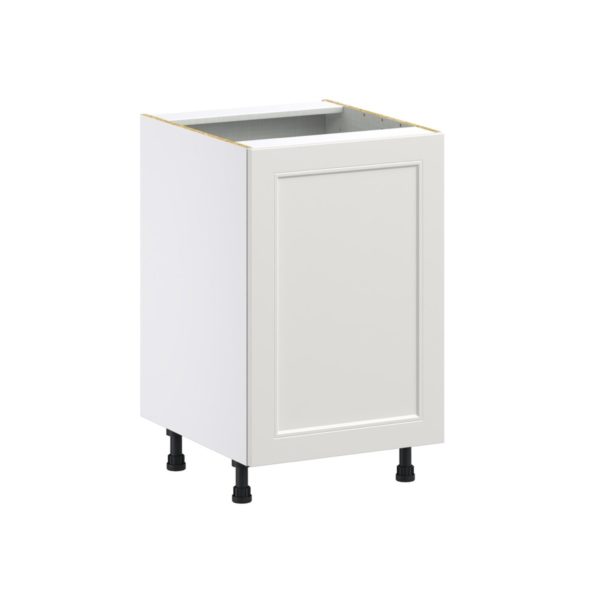 Wisteria Painted Light Gray Recessed Assembled Base Cabinet with 1 Full High Door and 3 Inner Drawers (21 in. W X 34.5 in. H X 24 in. D)