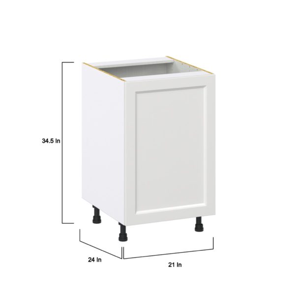 Magnolia Painted Bright White Recessed Assembled Base Cabinet with a Full High Door (21 in. W x 34.5 in. H x 24 in. D)