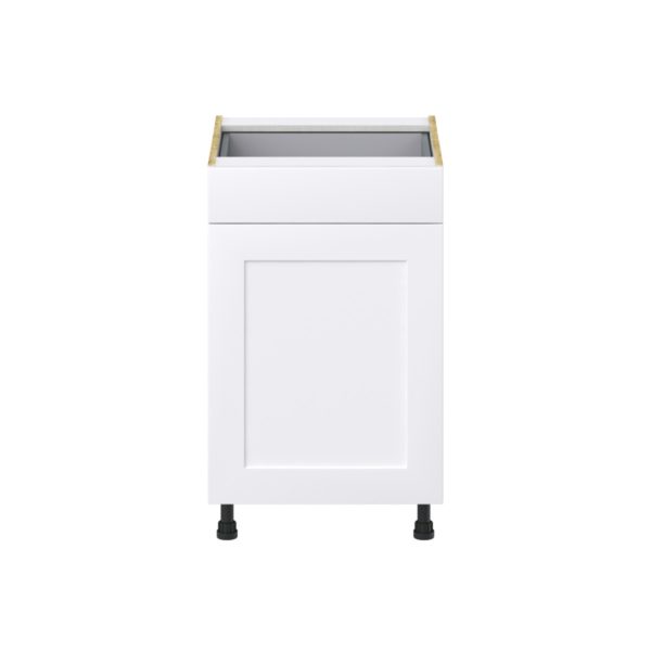 Jasmine Painted Warm White  Shaker Assembled Base Cabinet with a Door and a Drawer (21 in. W X 34.5 in. H X 24 in. D)