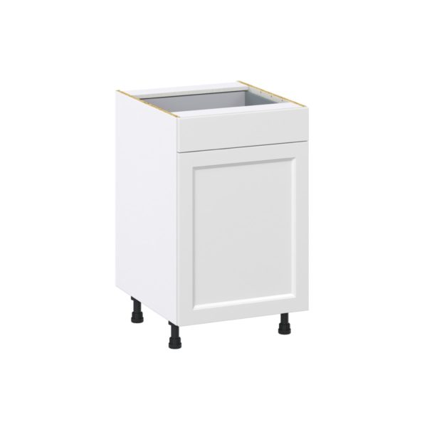 Magnolia Painted Bright White Recessed Assembled Base Cabinet with a Door and a Drawer (21 in. W X 34.5 in. H X 24 in. D)