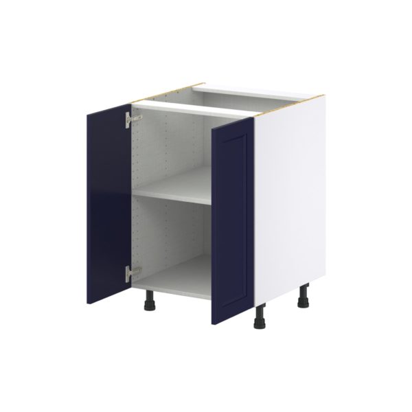 Camellia Painted Midnight Blue Recessed Assembled Base Cabinet with 2 Full High Doors (24 in. W x 34.5 in. H x 24 in. D)