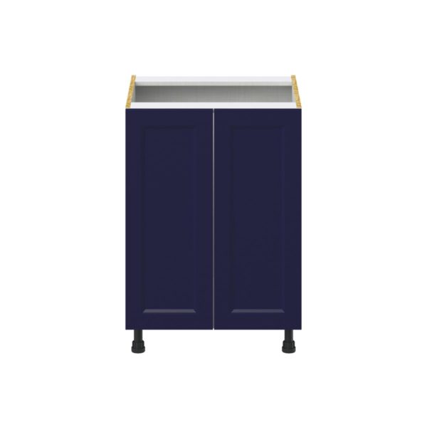 Camellia Painted Midnight Blue Recessed Assembled Base Cabinet with 2 Full High Doors (24 in. W x 34.5 in. H x 24 in. D)