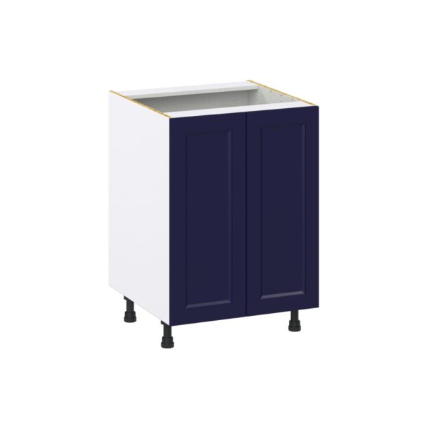 Camellia Painted Midnight Blue Recessed Assembled Base Cabinet with 2 Full High Doors (24 in. W x 34.5 in. H x 24 in. D)