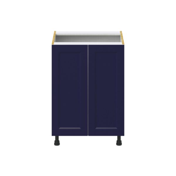 Camellia Painted Midnight Blue Recessed Assembled Base Cabinet with 2 Full High Doors and 3 Inner Drawers (24 in. W x 34.5 in. H x 24 in. D)