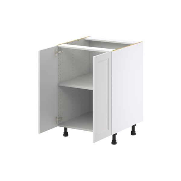 Magnolia Painted Bright White Recessed Assembled Base Cabinet with 2 Full High Doors (24 in. W x 34.5 in. H x 24 in. D)