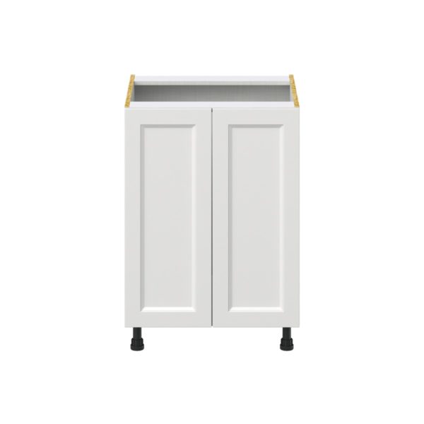 Magnolia Painted Bright White Recessed Assembled Base Cabinet with 2 Full High Doors (24 in. W x 34.5 in. H x 24 in. D)