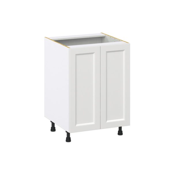 Magnolia Painted Bright White Recessed Assembled Base Cabinet with 2 Full High Doors (24 in. W x 34.5 in. H x 24 in. D)