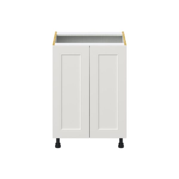 Wisteria Painted Light Gray Recessed Assembled Base Cabinet with 2 Full High Doors (24 in. W x 34.5 in. H x 24 in. D)