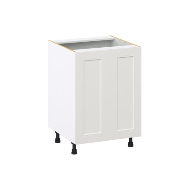 Wisteria Painted Light Gray Recessed Assembled Base Cabinet with 2 Full High Doors (24 in. W x 34.5 in. H x 24 in. D)