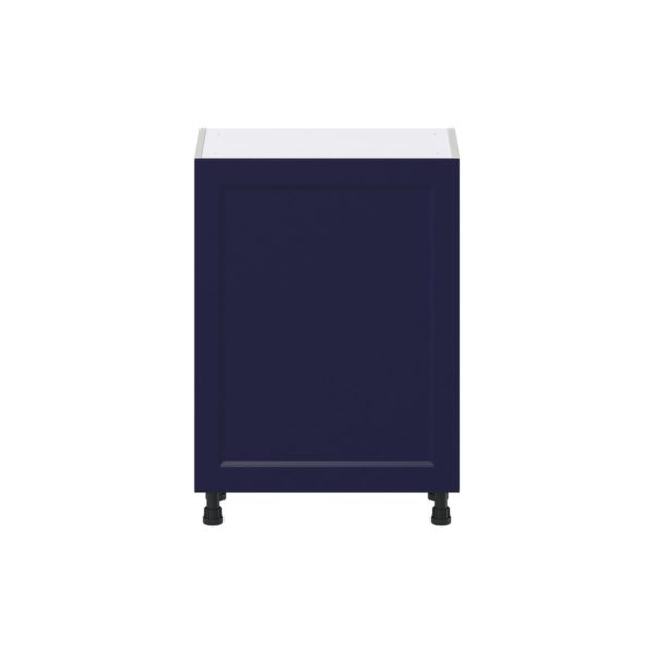 Camellia Painted Midnight Blue Recessed Assembled Shallow Base Cabinet with a Full High Door (24 in. W x 34.5 in. H x 14 in. D)