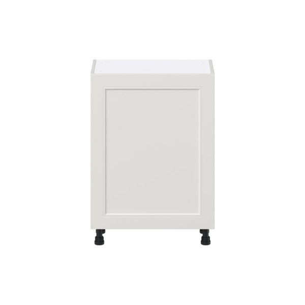 Wisteria Painted Light Gray Recessed Assembled Shallow Base Cabinet with a Full High Door and 3 Inner Drawers (24 in. W x 34.5 in. H x 14 in. D)