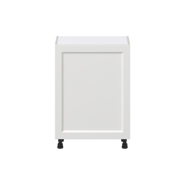 Magnolia Painted Bright White Recessed Assembled Shallow Base Cabinet with a Full High Door (24 in. W x 34.5 in. H x 14 in. D)