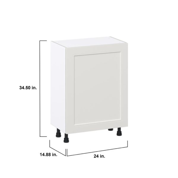 Wisteria Painted Light Gray Recessed Assembled Shallow Base Cabinet with a Full High Door (24 in. W x 34.5 in. H x 14 in. D)