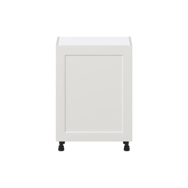 Wisteria Painted Light Gray Recessed Assembled Shallow Base Cabinet with a Full High Door (24 in. W x 34.5 in. H x 14 in. D)