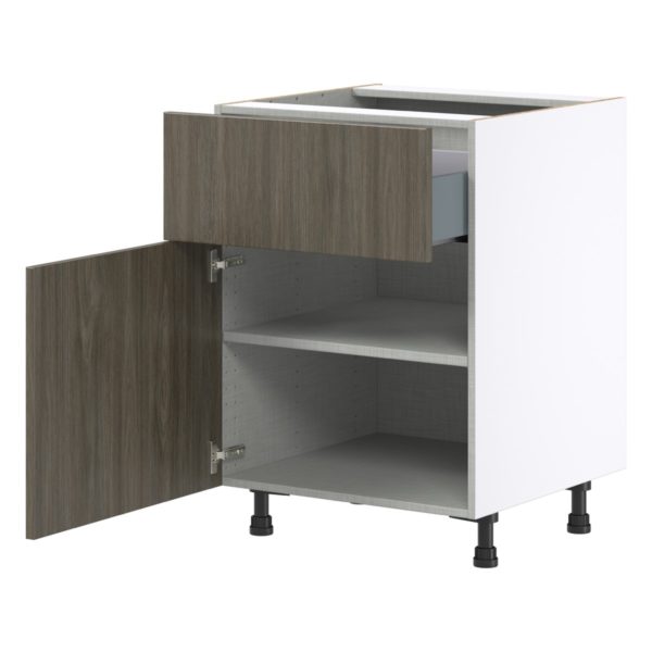 Cordyline Textured Slab Walnut Assembled Base Cabinet with 1 Door and 10 in. Drawer (24 in. W x 34.5 in. H x 24 in. D)