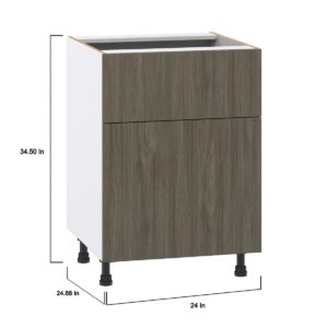 Cordyline Textured Slab Walnut Assembled Base Cabinet with 1 Door and 10 in. Drawer (24 in. W x 34.5 in. H x 24 in. D)